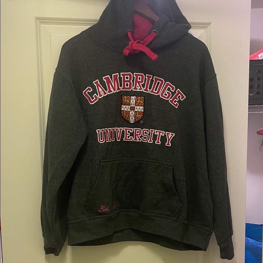 Dark Gray Hoodie with Pink Accents